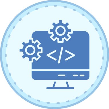 Kodlama. Web simgesi basit illüstrasyon