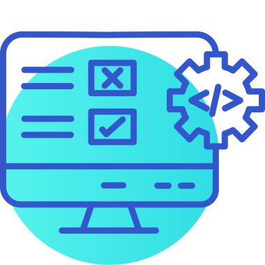 Bilgisayar ve web simgesi olan bir belgenin vektör illüstrasyonu.