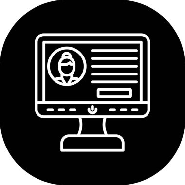 Dizüstü bilgisayarı olan bir kadının vektör simgesi