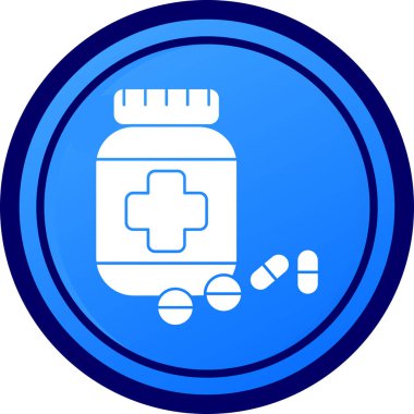 Mavi ve sarı hapların vektör çizimi