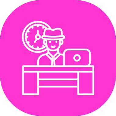 Dizüstü bilgisayarı ve şapkası olan bir adamın vektör çizimi