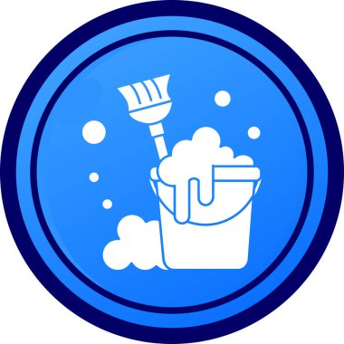 Bir kova mavi arkaplanın vektör çizimi