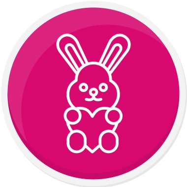 Şirin bir çizgi film tavşan ikonunun vektör çizimi