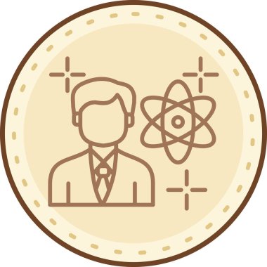 Bir atom simgesinin vektör illüstrasyonu