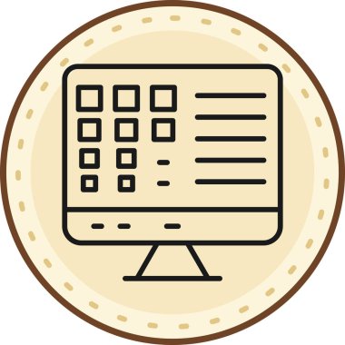 Modern bir bilgisayar ekranının vektör illüstrasyonu