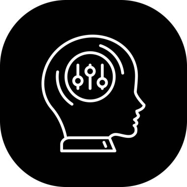 vektör beyin simgesi, basit vektör illüstrasyonu