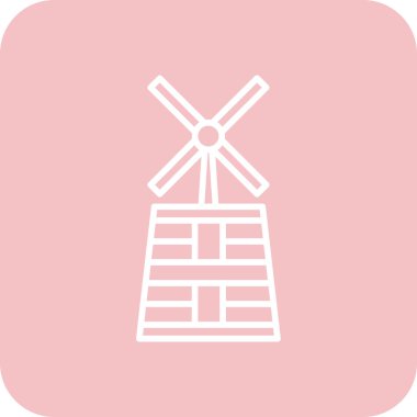 Yel değirmeni ağ rengi simgesi, vektör illüstrasyonu