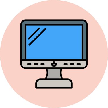 Bilgisayar monitörü. Web simgesi basit tasarım