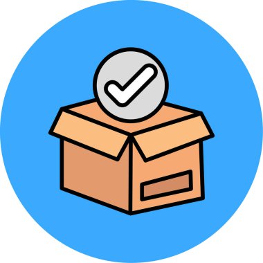 Bir paket simgesinin vektör illüstrasyonu