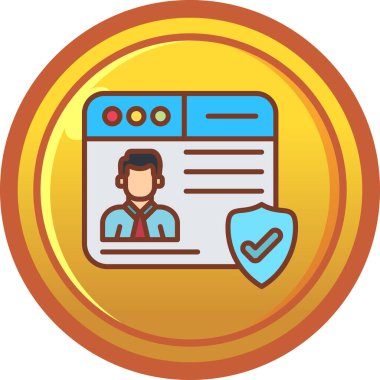 Kimlik kartı simgesi. vektör illüstrasyonu