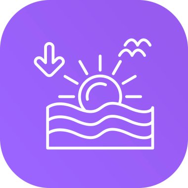 Güzel Yüzme Havuzu Çizgisi Vektörü Simgesi