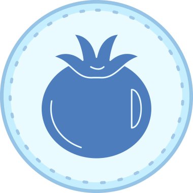 Şirin mavi ve yeşil bir çiçeğin vektör çizimi