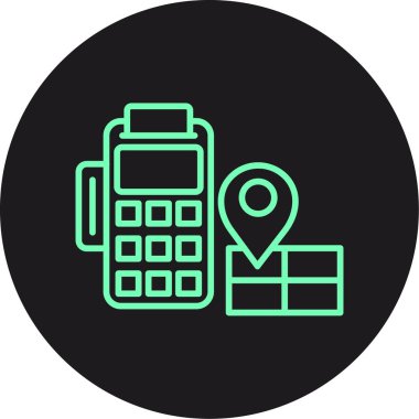 Vektör pos terminal simgesi illüstrasyonu