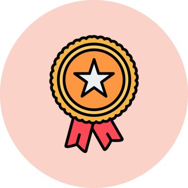 Madalya. Web simgesi basit illüstrasyon