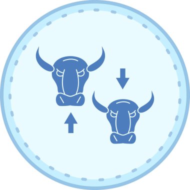 İnek ikonu. İnek ve bufalonun vektör çizimi