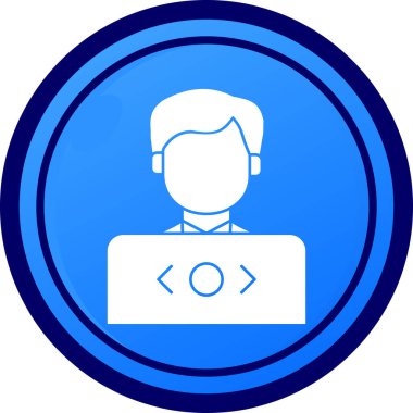 Tablet simgesi olan bir adamın vektör illüstrasyonu