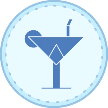 Kokteyl ikonu vektör illüstrasyonu