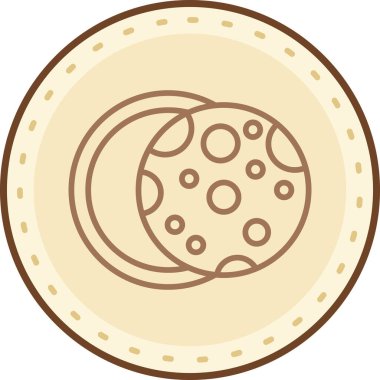 Yuvarlak bir bisküvinin çizgi film yuvarlak simgesinin vektör çizimi