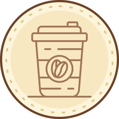 Kahve. Web simgesi vektör illüstrasyonu