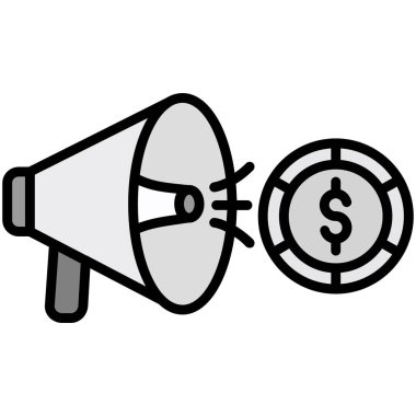 Megafon simgesi ana hat vektörü. Hoparlör. megafon