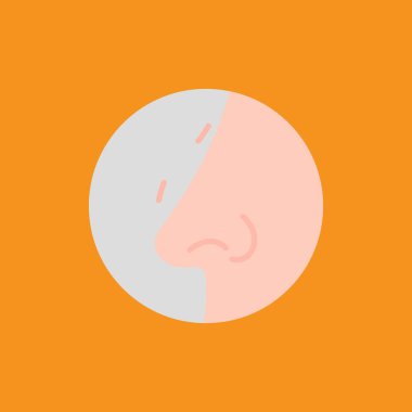 İnsan yüzü simgesi. Web için insan başı vektör simgelerinin düz çizimi