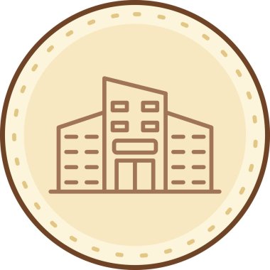 Bir bina simgesinin vektör illüstrasyonu