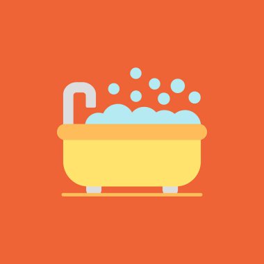 Banyo vektör çizimi. düz tasarım ve 10 Pound