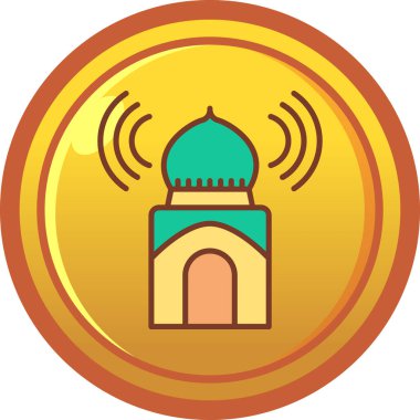 Basit tasarım içinde cami vektör simgesi