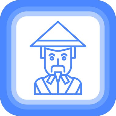 Çinli erkek vektör simgesi - taslak biçimi