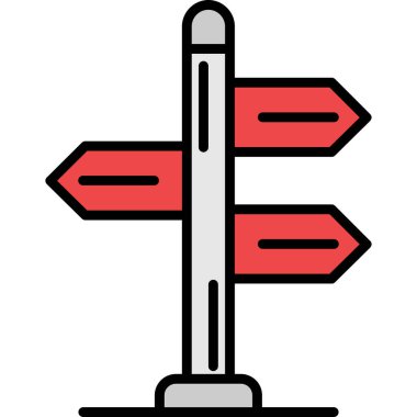 Bir yol simgesinin vektör illüstrasyonu