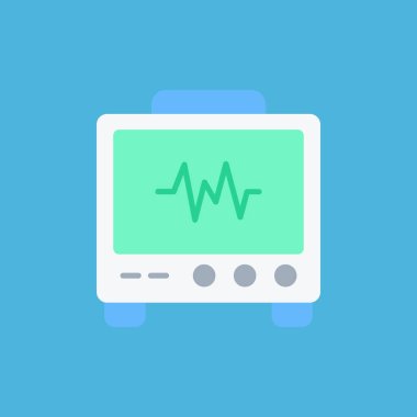 Kardiyogram vektör simgesi. düz renk illüstrasyonu.