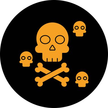 Bir kafatası simgesinin vektör çizimi