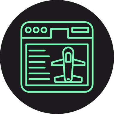 Bir uçuş bileti simgesinin vektör illüstrasyonu