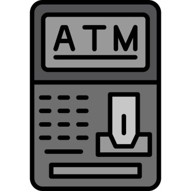 ATM makine kutsal kişilerin resmi, vektör çizim