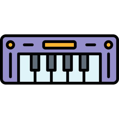 Klavye simgesi vektörü. İnce çizgi işareti. izole edilmiş sınır sembolü çizimi