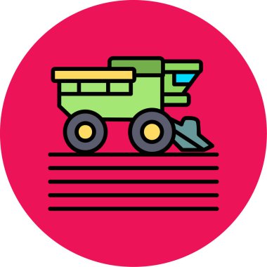 Traktör vektör simgesi modern basit illüstrasyon