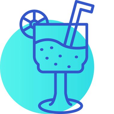 Kokteyl ikonu vektör illüstrasyonu