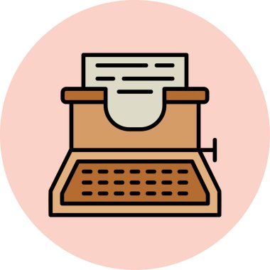 Daktilo. Web simgesi basit illüstrasyon