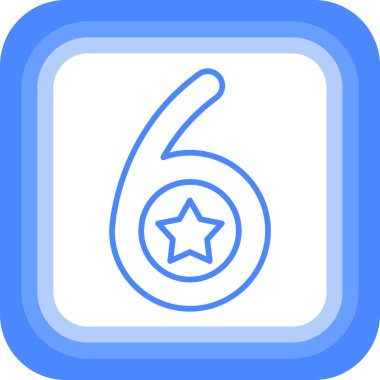 6 numaralı simge vektör illüstrasyonu
