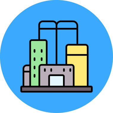 bina inşa simgesi doldurulmuş ana hatlar biçiminde