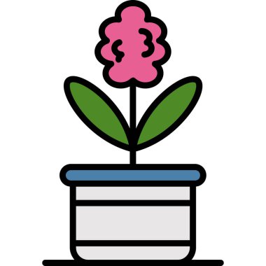 Saksı. Web simgesi basit illüstrasyon