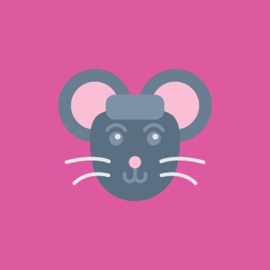 Fare simgesi. Renk arkaplanında izole edilmiş düz vektör çizimi. Fare simgesi işareti.