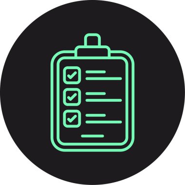 Liste simgesi olan pano. Basit resimleme