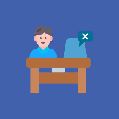 Dizüstü bilgisayarla çalışan iş adamlarının düz çizimi