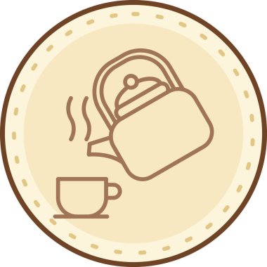 Kahve. Web simgesi basit illüstrasyon