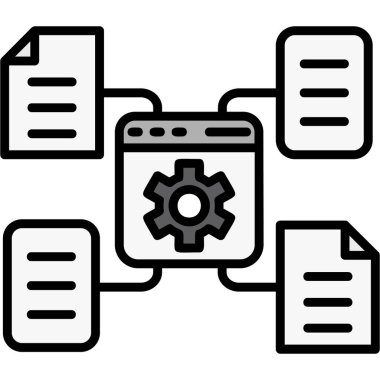 Veri merkezi sunucu simgesi ana hat biçiminde