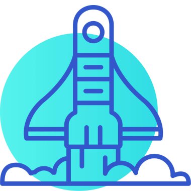 Roket. Web simgesi basit illüstrasyon