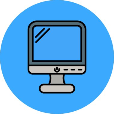 Bilgisayar ekranı simgesi. ana hatlı bilgisayar ekranı izleyici vektör simgesi düz renk