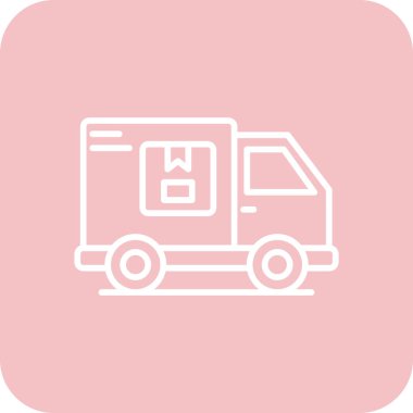 dağıtım kamyonu ikonu vektör çizimi