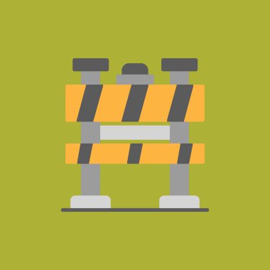 yol bariyeri simgesi, düz dizayn